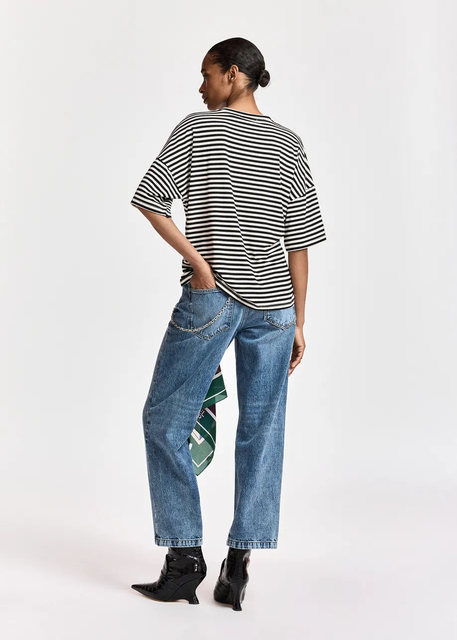 T-Shirt à rayures avec broche