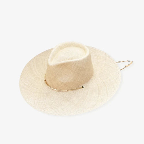 chapeau panama livy xl paille toquilla naturel chaine doree produit