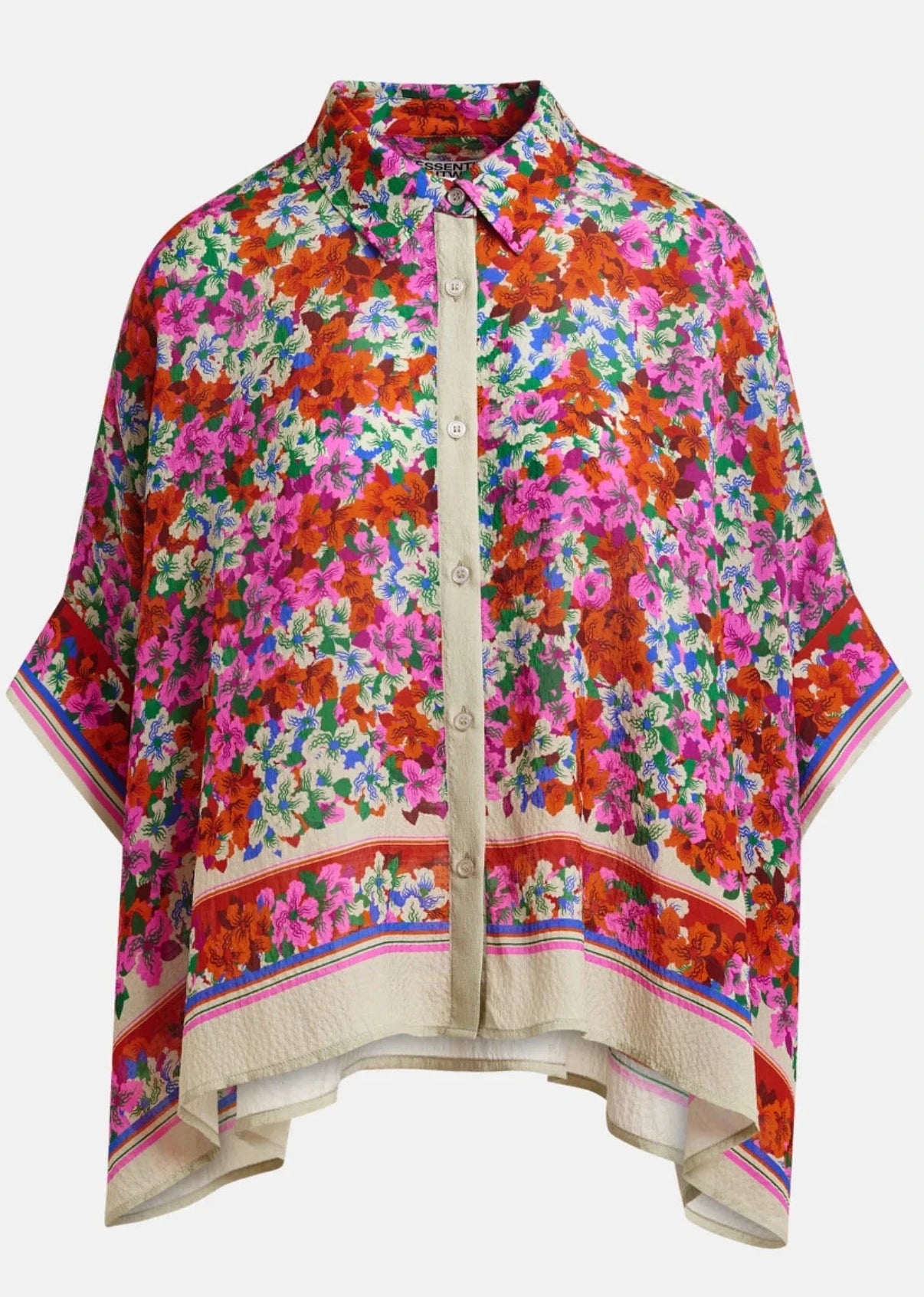 chemise essentiel antwerp jirt soie oversize imprimé fleuri multicolore femme