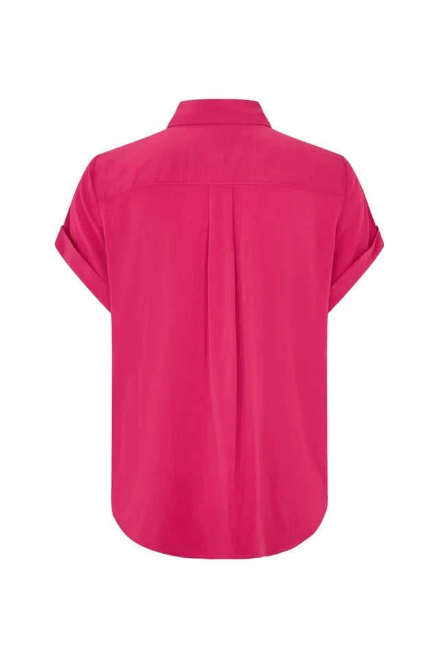 chemise rose fuchsia Samsoe Majan dos détail plissé coupe fluide femme