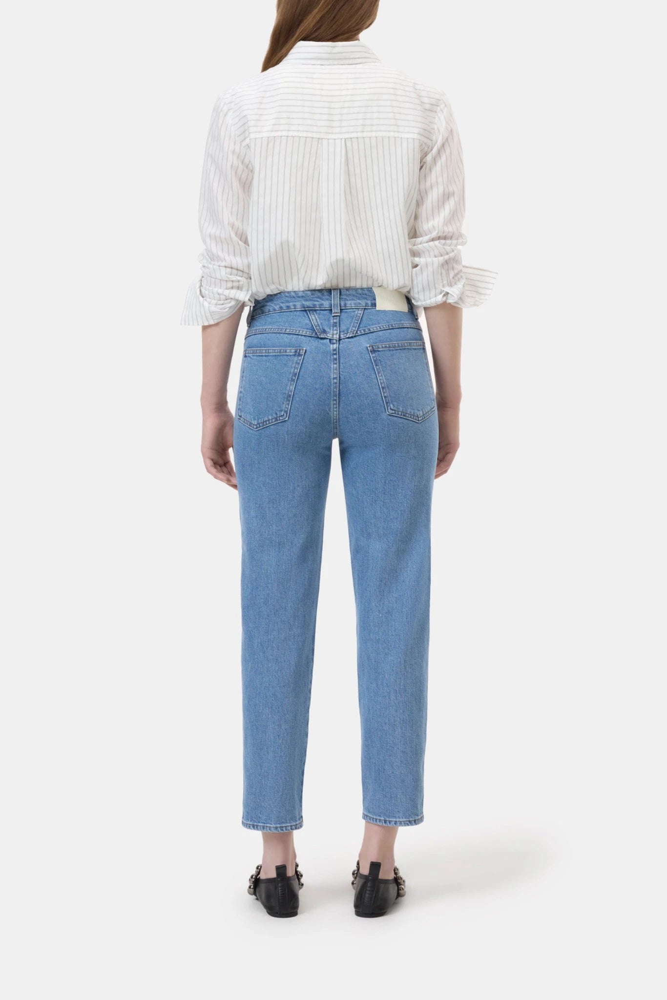 jean closed pedal pusher midblue vue dos coupe relax denim