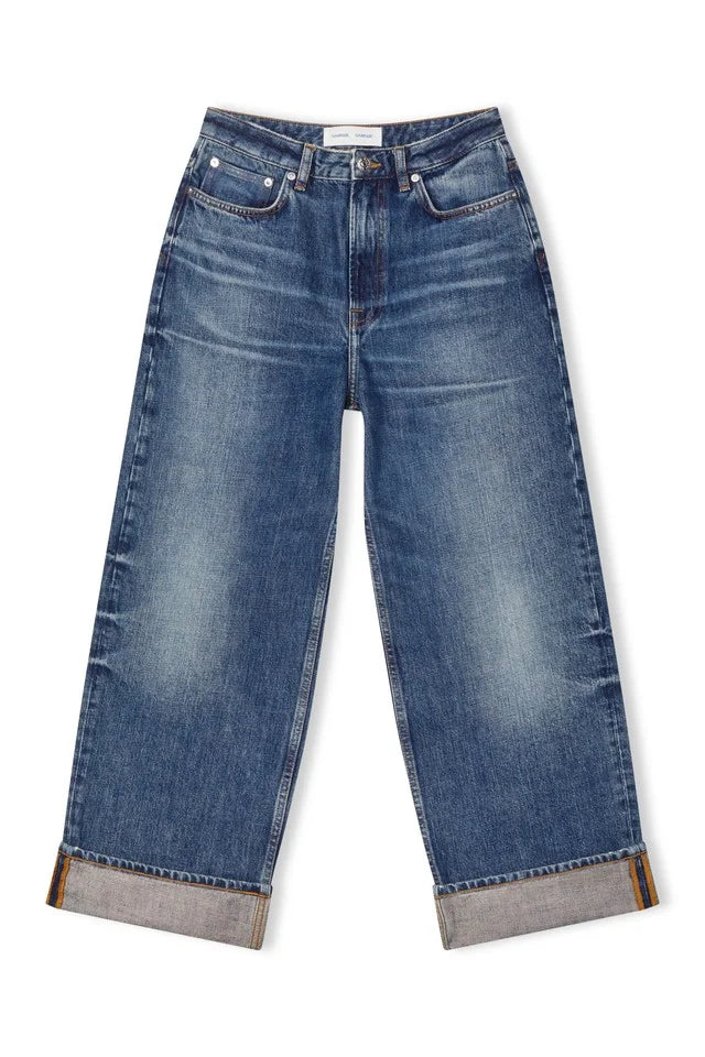 jean Samsoe Samsoe Sashelly denim bleu coupe large taille basse femme