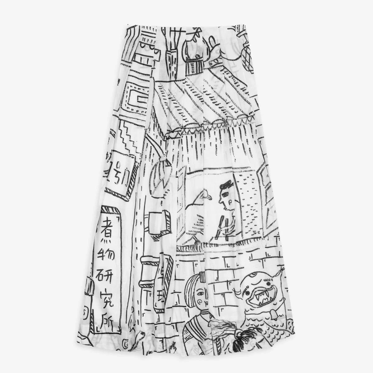 jupe Talking Walls Lyly Bao  coton motif artistique illustration femme mode