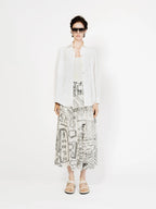 jupe lily bao Talking Walls coton imprime graphique noir blanc femme