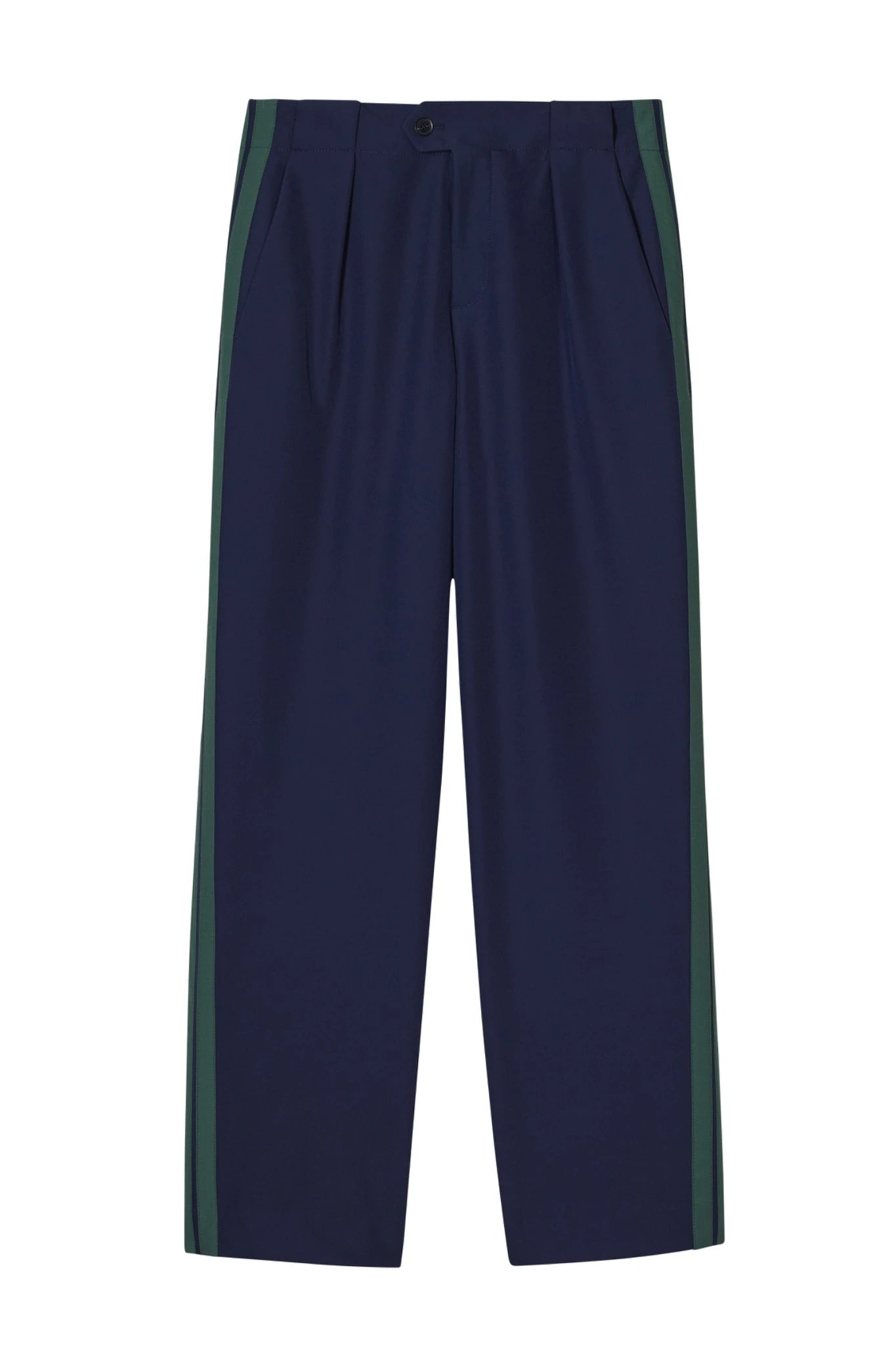 pantalon mawson Closed coupe large taille mi haute bandes laterales bleu femme