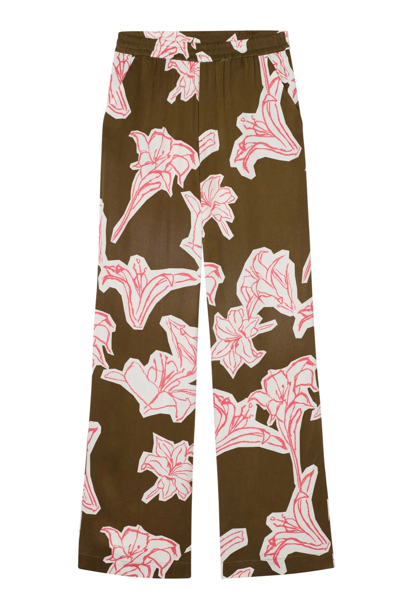 pantalon winona closed femme taille haute imprime floral lin coton