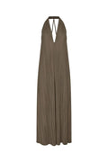 robe longue plissée Samsoe Samsoe Sacille marron coupe ample col V femme