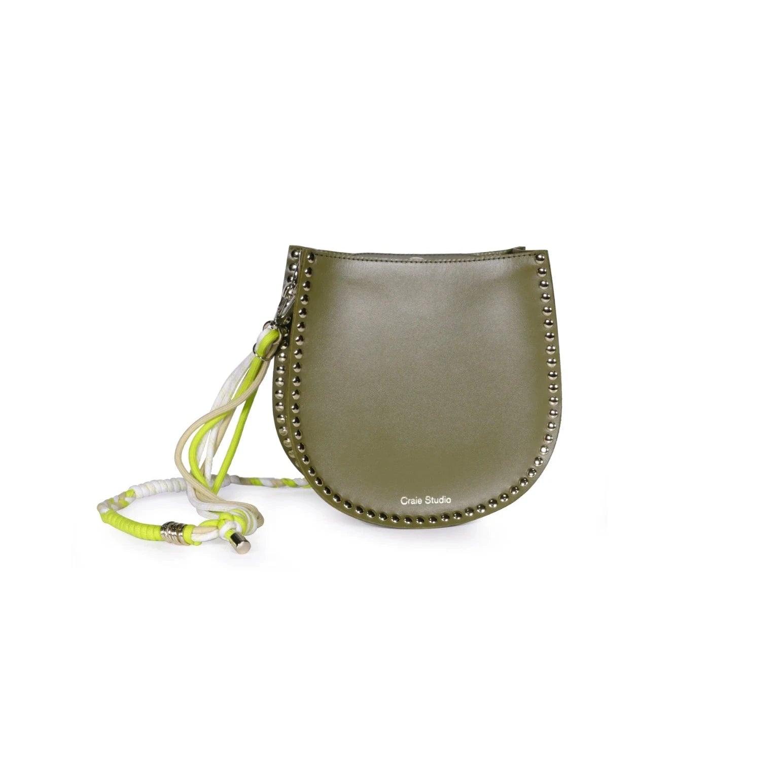 petit sac cuir femme craie studio kaki chaine et corde