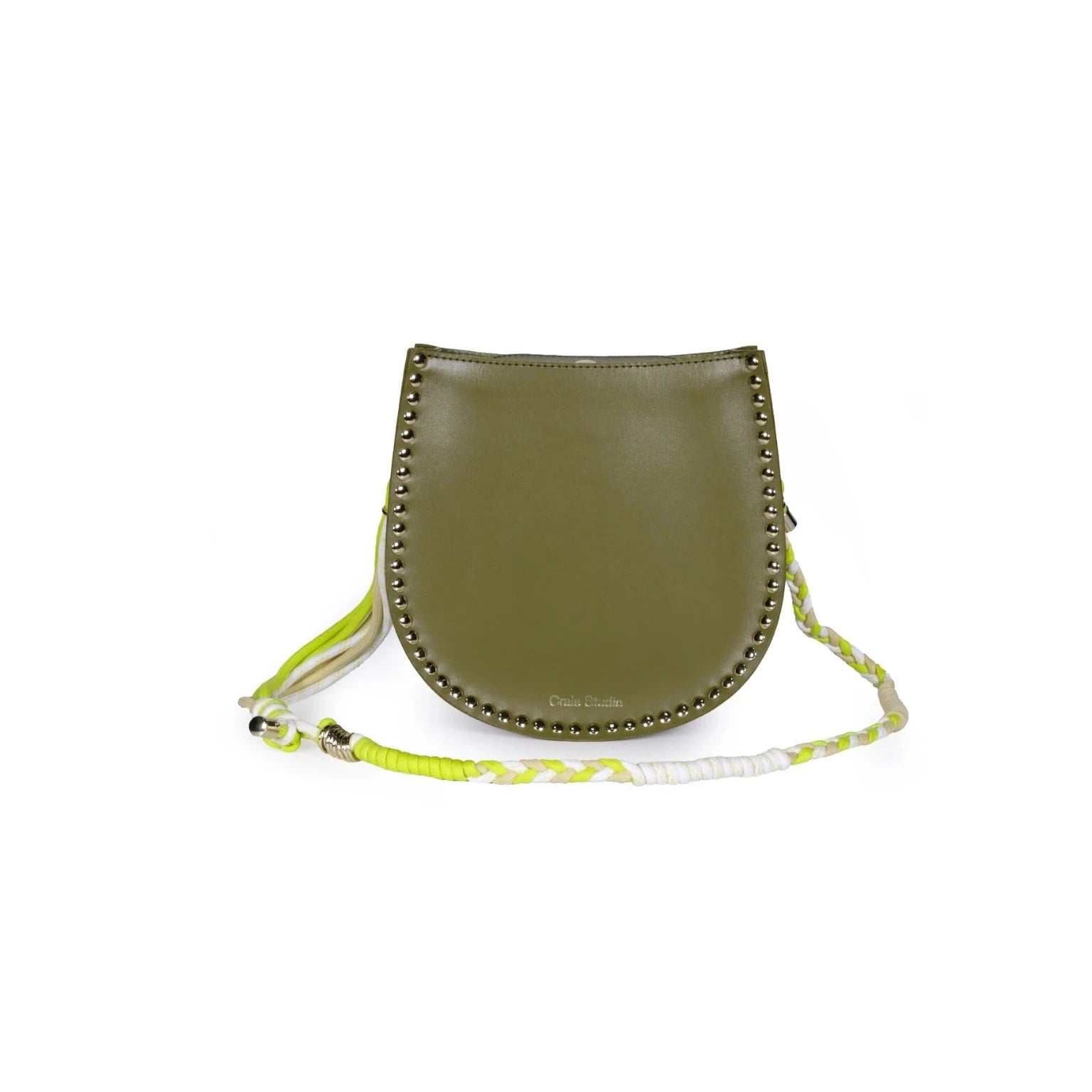 sac bandouliere cuir kaki craie studio format compact chic