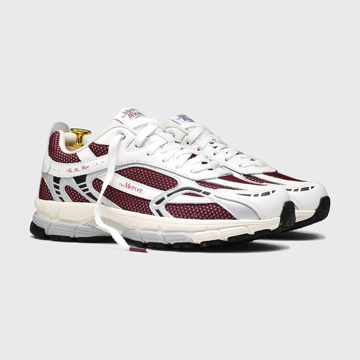 sneakers Mercer Re Run White Silver vue face et profil baskets rétro femme